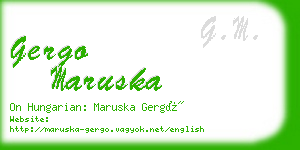 gergo maruska business card